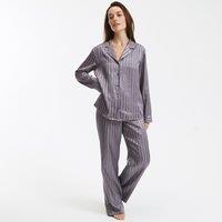 Striped Satin Pyjamas with Long Sleeves