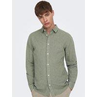 Cotton/Linen Shirt in Slim Fit