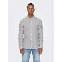 Striped Slim Fit Shirt, Cotton/Linen