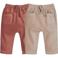 Pack of 2 Ribbed Velour Joggers in Cotton Mix