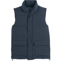 Recycled Short Padded Gilet with High Neck, Mid-Season