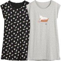 Pack of 2 Nightshirts in Cat Print