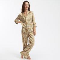 Floral Print Satin Pyjamas with Long Sleeves