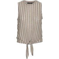 Recycled Striped Short T-Shirt with Tie-Hem