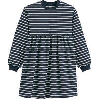 Striped Cotton Mix Dress with Long Sleeves