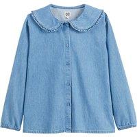 Denim Oversize Shirt with Peter Pan Collar