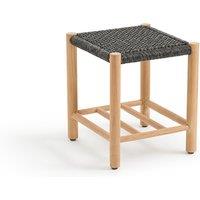 Jalek Woven Resin & Teak Stool