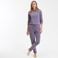 Plain Ribbed Velour Pyjamas