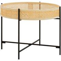 Rattan and Metal Round Tray Coffee Table