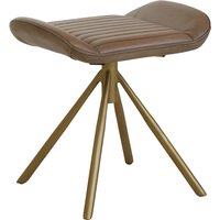 Midcentury Leather Angular Footstool