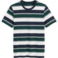 Striped Crew Neck T-Shirt with Short Sleeves