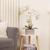 58cm Artificial Real Touch White Orchid in Pot