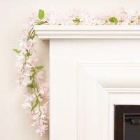 180cm Artificial Pink/White Trailing Hydrangea Garland