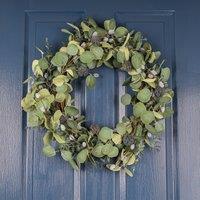 52cm Artificial Eucalyptus & Pussy Willow Wreath