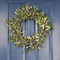 55cm Artificial Eucalyptus & Pussy Willow Wreath