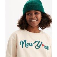 New York Sweatshirt with Crew Neck in Cotton Mix