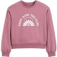 Slogan Print Sweatshirt in Cotton Mix with Crew Neck