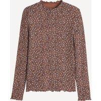 Leopard Print Cotton T-Shirt with Long Sleeves