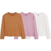 Pack of 3 T-Shirts with Long Sleeves in Cotton