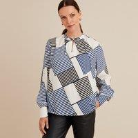 Graphic Print Blouse with Long Sleeves