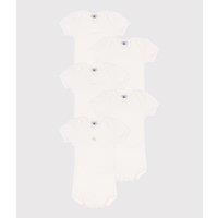 Pack of 5 Bodysuits in Organic Cotton with Short Sleeves