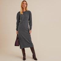 Wool Shift Dress with Long Sleeves