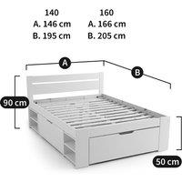 Konni Bed with Drawers and Bedside Tables