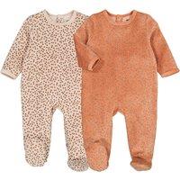 Pack of 2 Sleepsuits in Speckled Velour