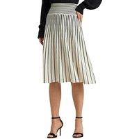Ayzolle Striped Full Skirt in Cotton Mix with High Waist