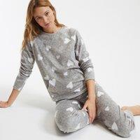 Heart Print Fleece Pyjamas