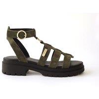 Tobosued Leather Sandals with Chunky Sole
