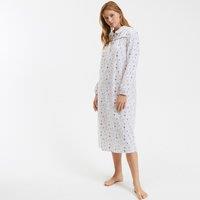 Floral Print Cotton Nightdress with Long Sleeves