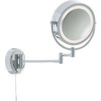 Illuminating Bathroom Mirror With Swing Arm