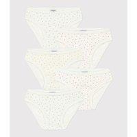 Pack of 5 Briefs in Heart Print Cotton