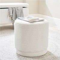 Round Boucl Footstool