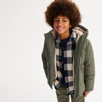 Warm Hooded Down Jacket with Sherpa Lining