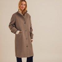 Mid-Length Winter Coat with Button Fastening