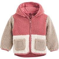 Zipped Hooded Cardigan with Jersey-Lined Sherpa