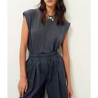 Orlando Cotton Sleeveless T-Shirt with Knife Edge Pleating