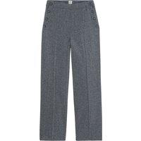 Wide Leg Sailor Trousers in Recycled Wool Blend with High Waist