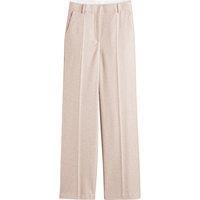 Loose Fit Trousers in Recycled Wool Blend with High Waist and Wide Leg