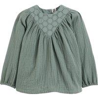 Double Cotton Muslin Blouse with Broderie Anglaise