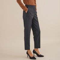 Straight Ankle Grazer Trousers in Wool Blend, Length 26.5"