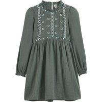 Cotton Muslin Boho Dress with Long Sleeves