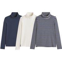 Pack of 3 Turtleneck Tops in Cotton