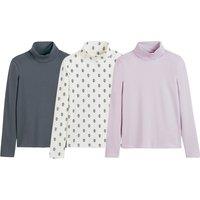 Pack of 3 Turtleneck Tops in Cotton