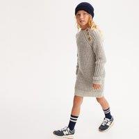 Chunky Knit Shift Dress with High Neck