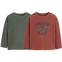 Pack of 2 T-Shirts in Cotton with Long Sleeves