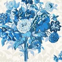 Dahlia Bunch Lapis Wallpaper