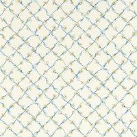 Daisy Trellis Lapis Pearl Wallpaper